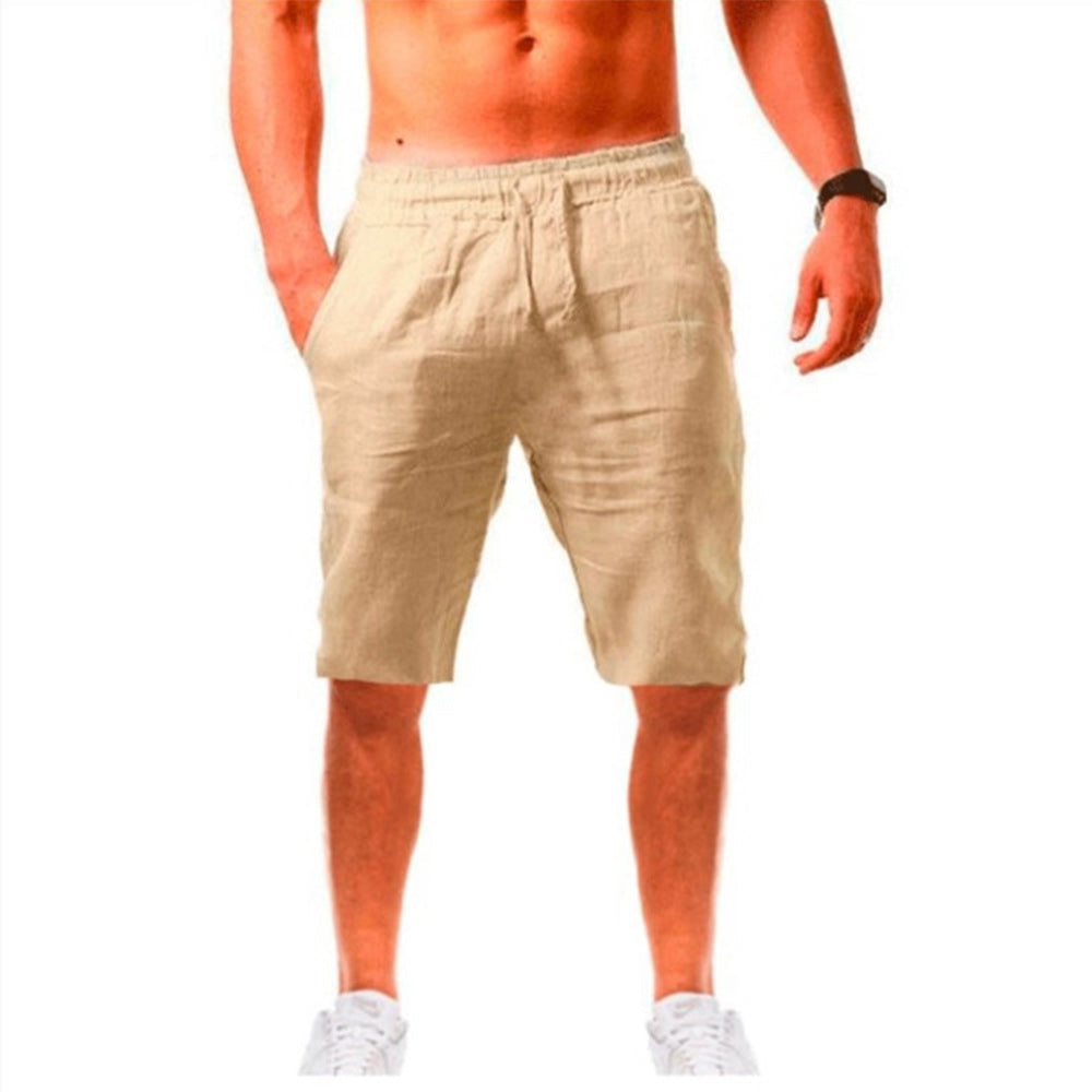 Saphirvogel™ Sportshorts für Herren aus Baumwolle und Leinen mit Kordelzug