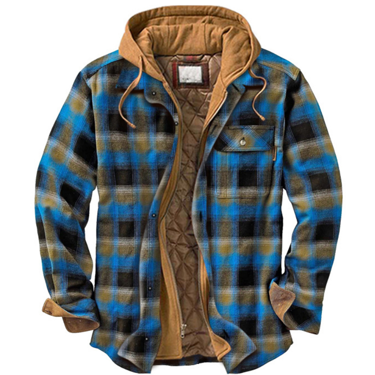 Der neueste karierte Wintermantel für Herrenmode plus Fleece-Baumwollmantel