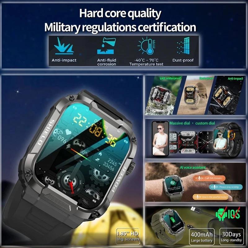 Military Smart Watch Men For Android IOS Ftiness Watches