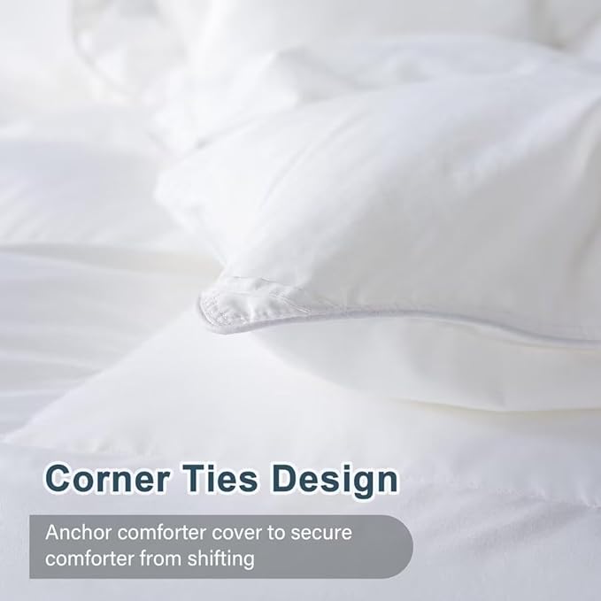 White Goose Duck Down Comforter 100% Cotton Feather Comforter - Lightweight Duvet Insert