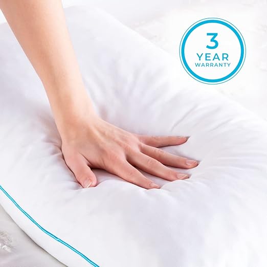 Pillow King Size Set of 2-2 Pack Shredded Memory Foam Bed Pillows for Sleeping - Stomach, Side and Back Sleeper Pillow, King Pillows 2 Pack White