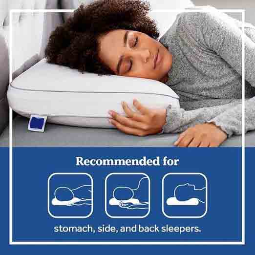 Memory Foam Bed Pillow for Pressure Relief, Adaptive Memory Foam Pillow with Washable Knit Cover, Standard, 24 x 16 in x 5 in