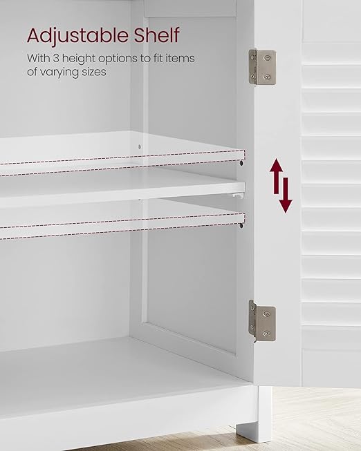 Bathroom Floor Cabinet, Bathroom Storage Cabinet, Freestanding, with Double Shutter Doors and Adjustable Shelf, for Bathroom, Living room, Entryway, Kitchen