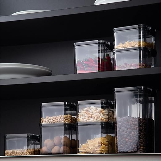 Airtight Food Storage Containers with Lids for Kitchen & Pantry Organization and Storage,Dry Food Canisters for Flour, Sugar and Cereal