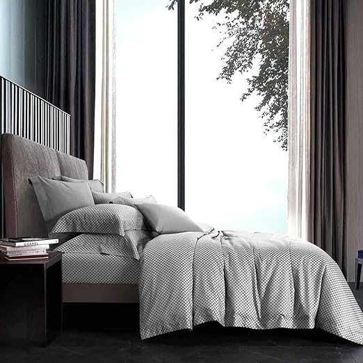 Hybrid Botanic Silk 1200 Thread Count Bedsheet Set Collection,Tencel Sheet,Cooling Bedsheet,Luxuriously soft,Highly breathable Beddings (With Quilt Cover-King)