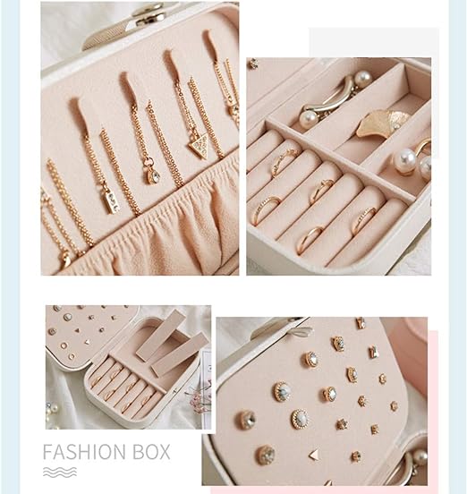 Jewellery Box Organizer, Portable Jewelry Travel Storage Organisers Case for Rings Necklace Stud Bracelets Gift Box for Women Girls