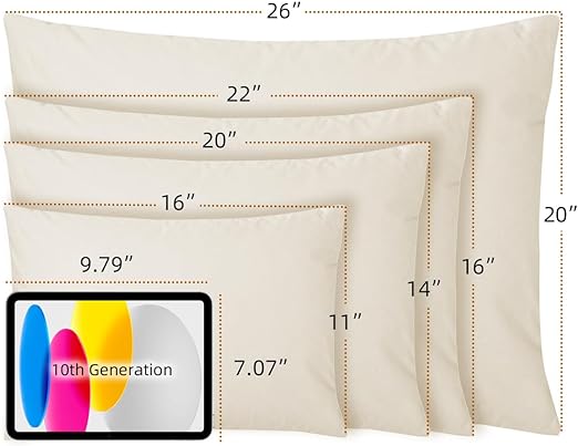Organic Buckwheat Pillow for Sleeping - Standard Size 20''x26'', Adjustable Loft, Breathable for Cool Sleep, Cervical Support for Back and Side Sleepers