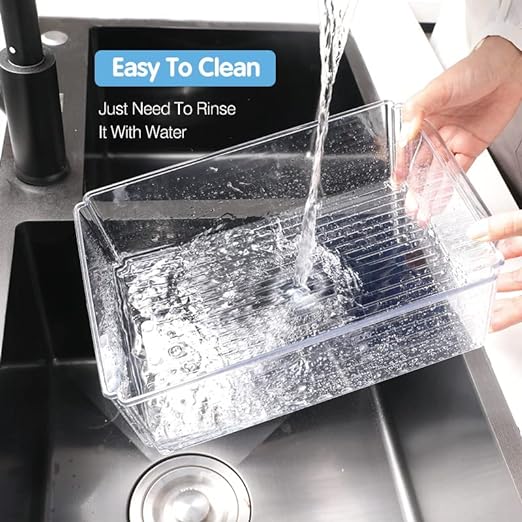 10 Pack Refrigerator Organizer Bins, Stackable Fridge Organizers and Storage with Lids, BPA-Free Fridge Organizers Containers for Fruit, Vegetable, Food, Drinks, Cereals, Clear