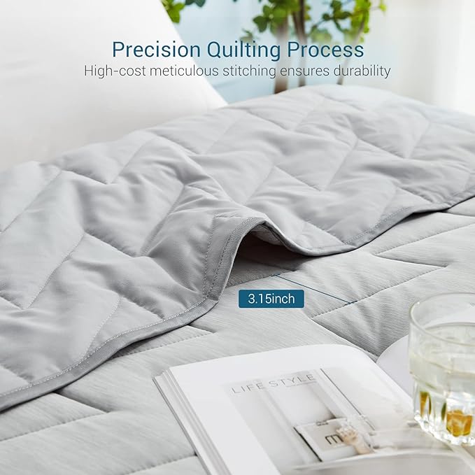 Revolutionary Cooling Blanket Twin Absorbs Body Heat to Keep Cool, Japanese Q-Max>0.5 Arc-Chill Cooling Comforter for Hot Sleeper Precision V-tack Quilting Lightweight Summer Blanket