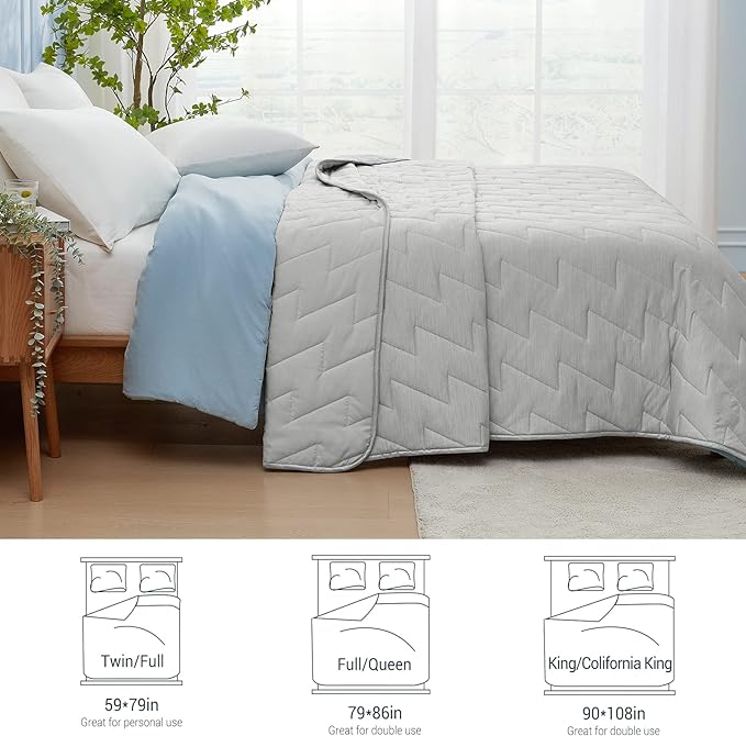 Revolutionary Cooling Blanket Twin Absorbs Body Heat to Keep Cool, Japanese Q-Max>0.5 Arc-Chill Cooling Comforter for Hot Sleeper Precision V-tack Quilting Lightweight Summer Blanket