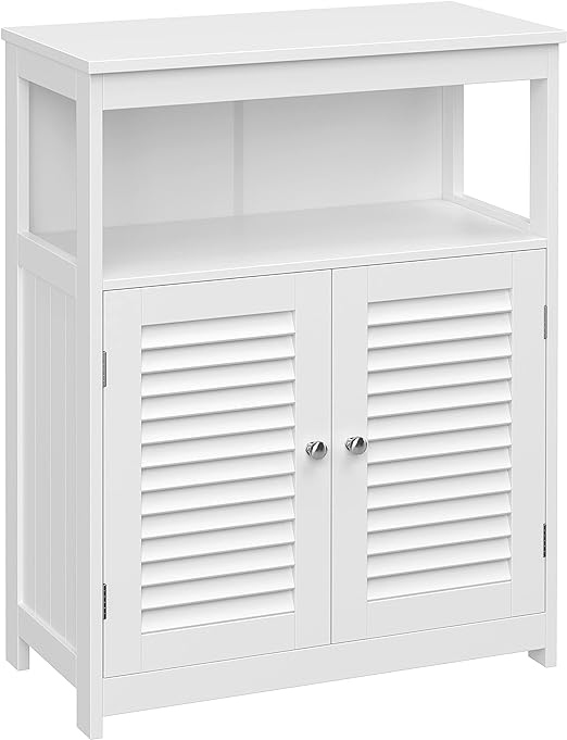 Bathroom Floor Cabinet, Bathroom Storage Cabinet, Freestanding, with Double Shutter Doors and Adjustable Shelf, for Bathroom, Living room, Entryway, Kitchen