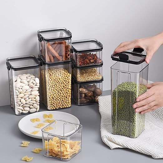 Airtight Food Storage Containers with Lids for Kitchen & Pantry Organization and Storage,Dry Food Canisters for Flour, Sugar and Cereal