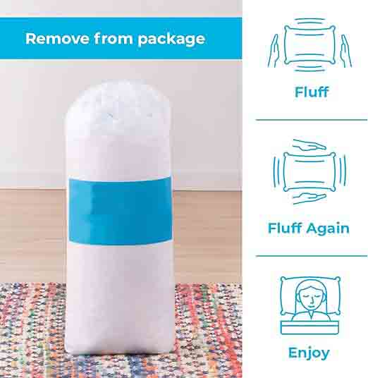 Pillow King Size Set of 2-2 Pack Shredded Memory Foam Bed Pillows for Sleeping - Stomach, Side and Back Sleeper Pillow, King Pillows 2 Pack White