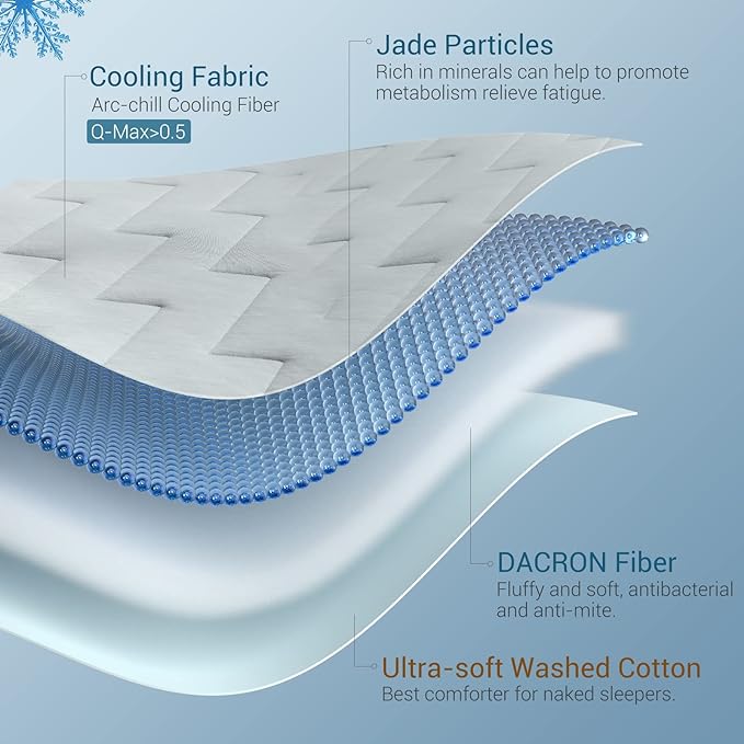 Revolutionary Cooling Blanket Twin Absorbs Body Heat to Keep Cool, Japanese Q-Max>0.5 Arc-Chill Cooling Comforter for Hot Sleeper Precision V-tack Quilting Lightweight Summer Blanket