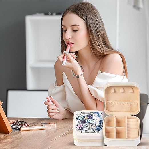 TS Inspired Jewelry Box Set, PU Leather Organizer Box, Portable Jewelry Box Music for Women,Singer Merch Gifts