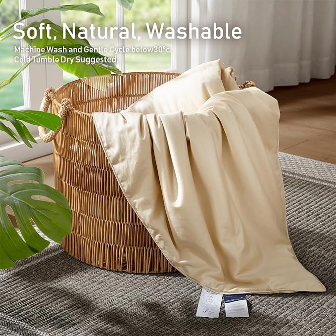 Mulberry Silk Comforter King Size, 100% Natural Mulberry Silk Filled Duvet Breathable Lightweight Pure Silk Quilt for Summer Season