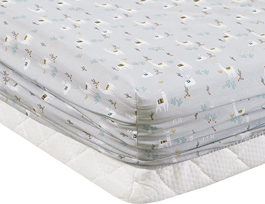 144TC Cotton Sheet Set Breathable, Lightweight, Soft with Elastic Deep Pocket, Modern All Season Cozy Bedding, Matching Pillow Case, Queen, Lama Multi 4 Piece