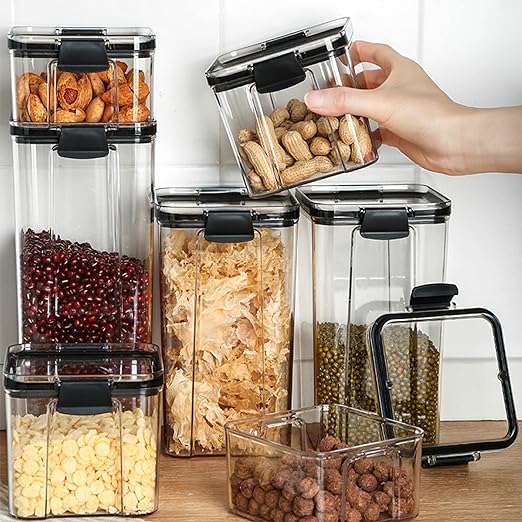 Airtight Food Storage Containers with Lids for Kitchen & Pantry Organization and Storage,Dry Food Canisters for Flour, Sugar and Cereal