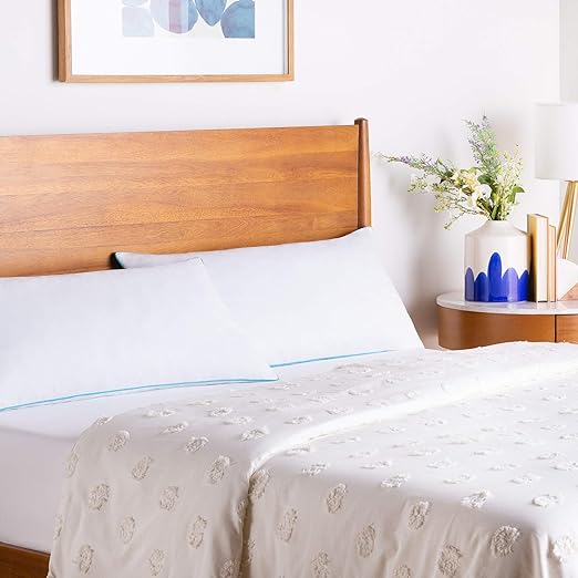 Pillow King Size Set of 2-2 Pack Shredded Memory Foam Bed Pillows for Sleeping - Stomach, Side and Back Sleeper Pillow, King Pillows 2 Pack White