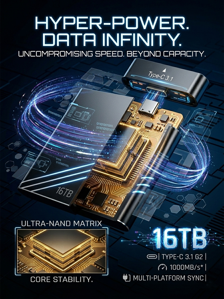 High-speed SSD solid-state portable hard drive