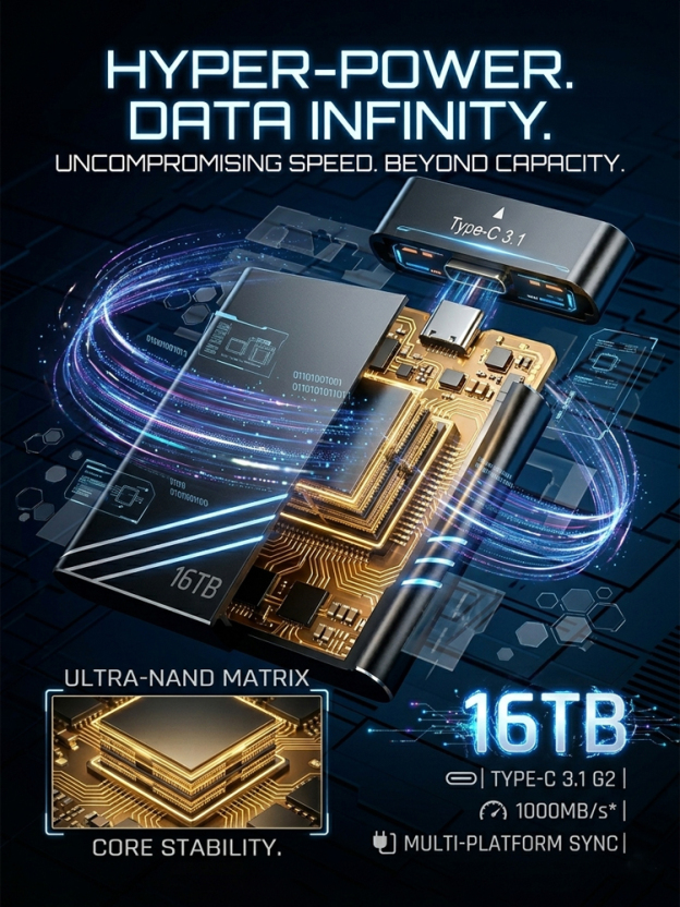 High-speed SSD solid-state portable hard drive