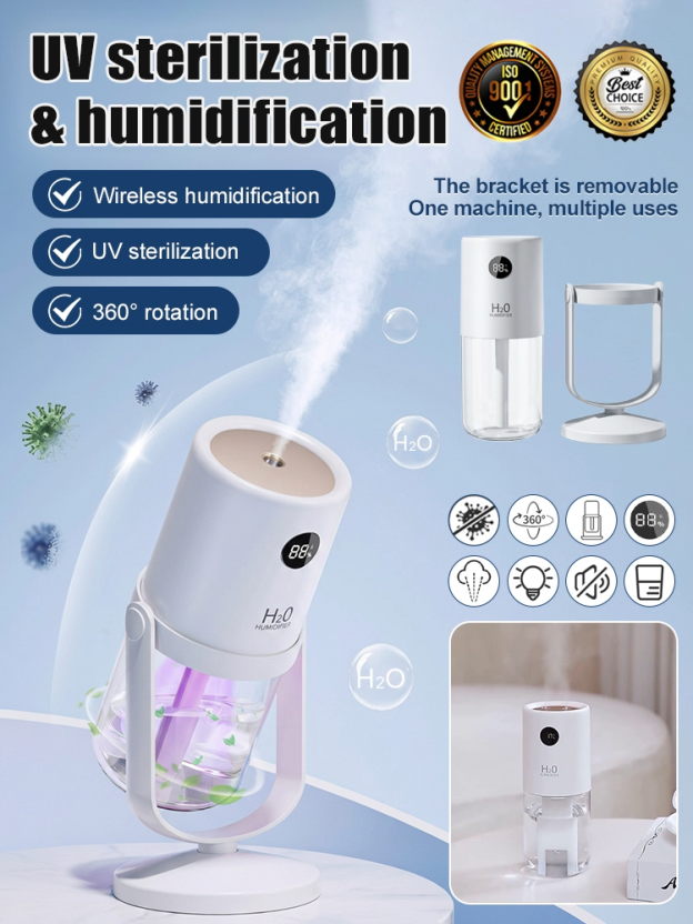 Double-hole detachable UV sterilization humidifier