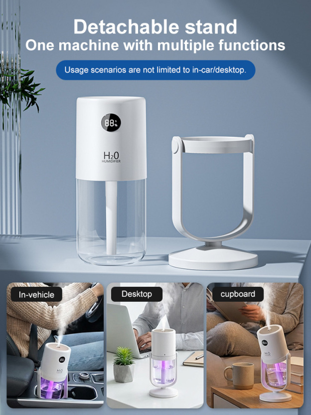 Double-hole detachable UV sterilization humidifier