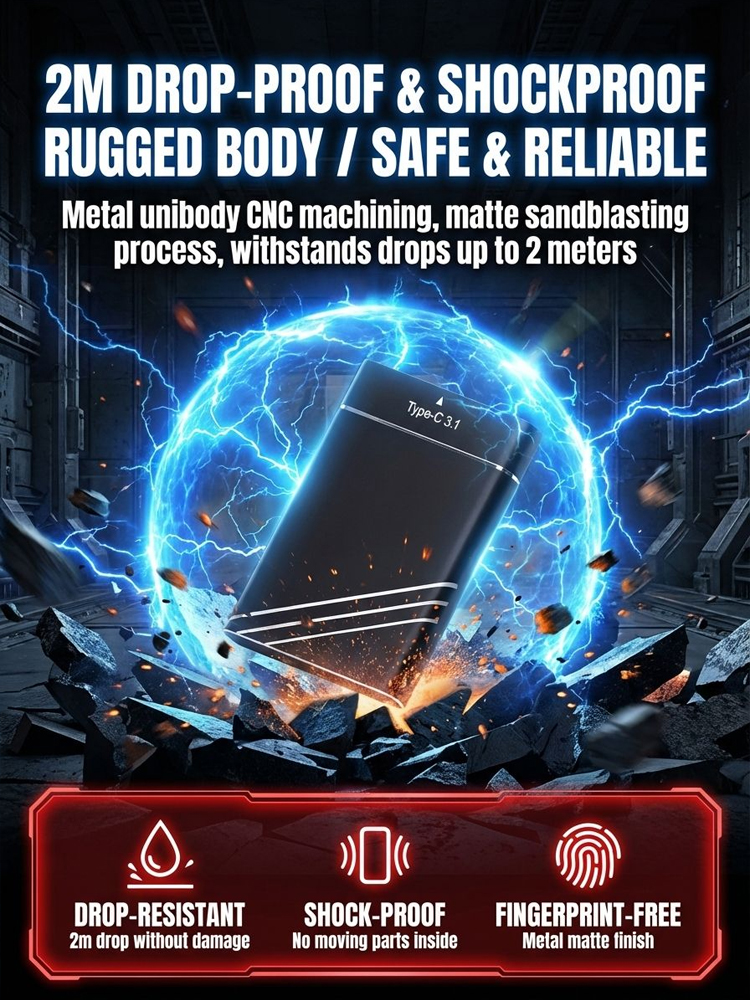High-speed SSD solid-state portable hard drive