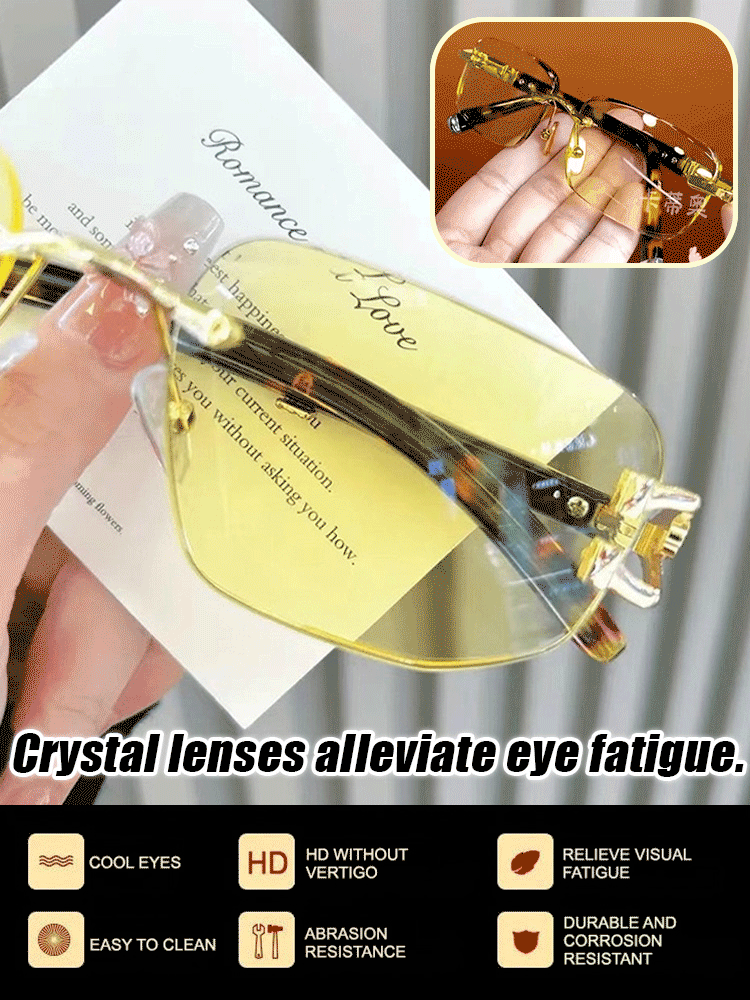 【Reading glasses + sunglasses】Frameless anti-blue light reading glasses