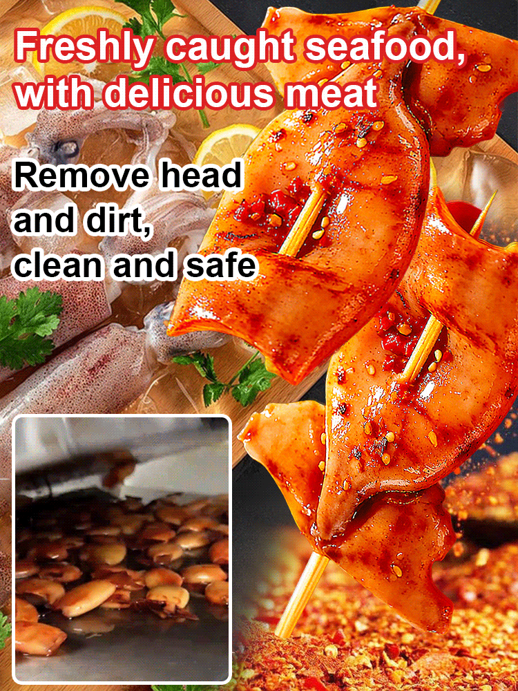 Deep-sea charcoal grilled baby squid