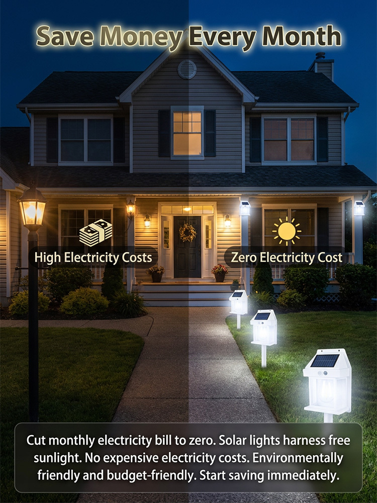 Solar-powered outdoor LED garden lights