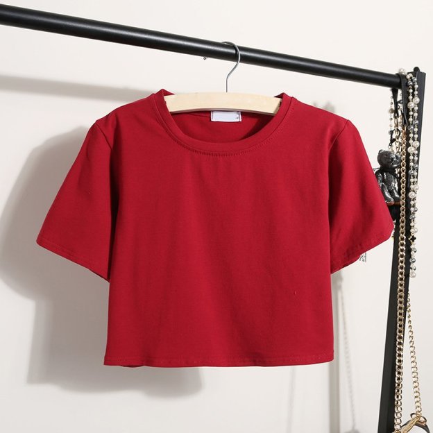 Wholesale Custom Logo Print Ladies Loose Blank Cotton Tshirt Crop Top High Quality Women's T-shirt