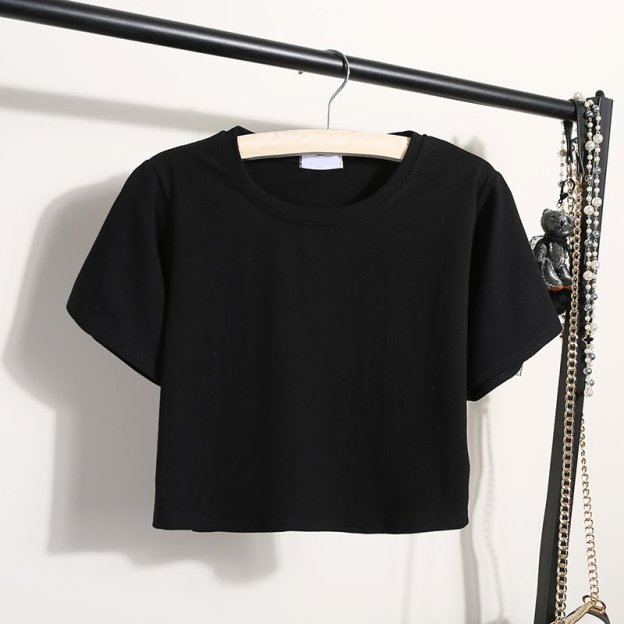 Wholesale Custom Logo Print Ladies Loose Blank Cotton Tshirt Crop Top High Quality Women's T-shirt