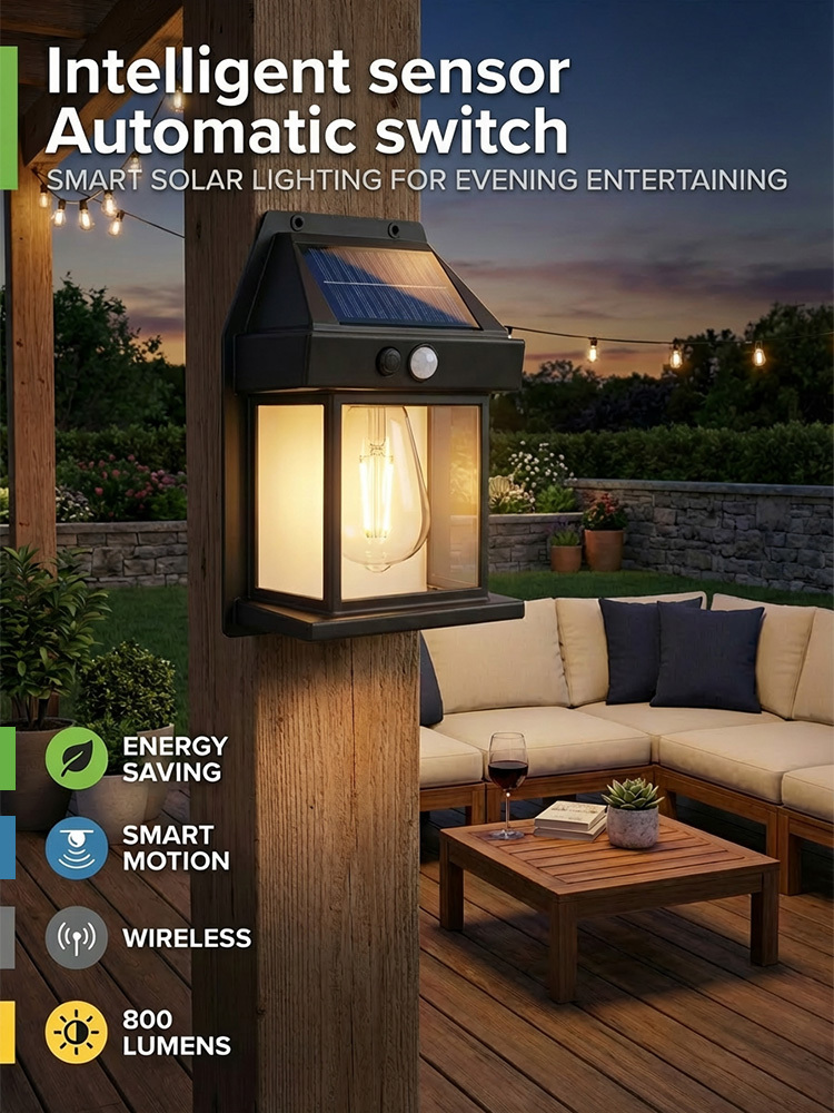 Solar-powered outdoor LED garden lights