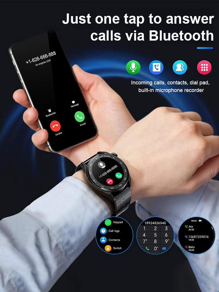 Watch6 Smart Monitoring Sports Watch with Steel Band