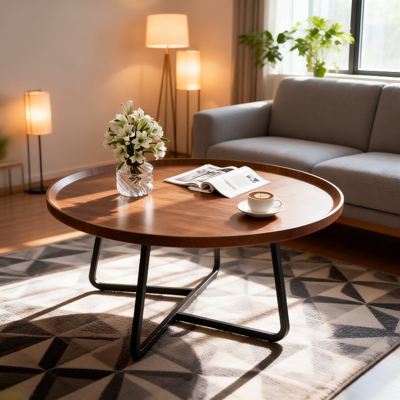 Nordic Light Luxury Coffee Table in modern living room setting