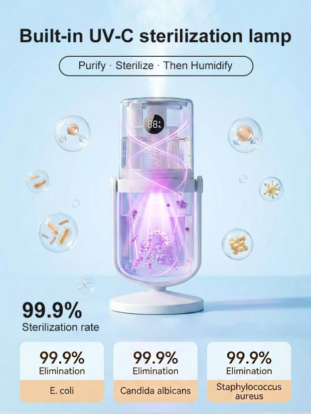 Double-hole detachable UV sterilization humidifier