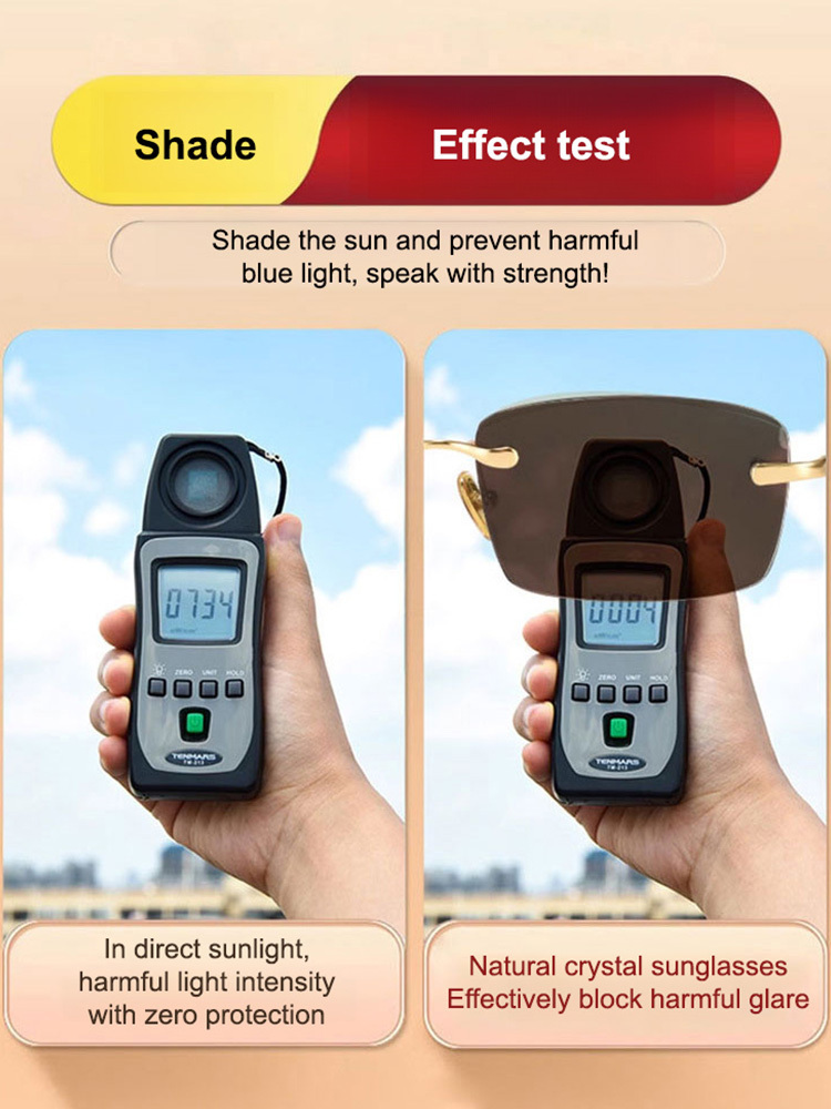 【Reading glasses + sunglasses】Frameless anti-blue light reading glasses