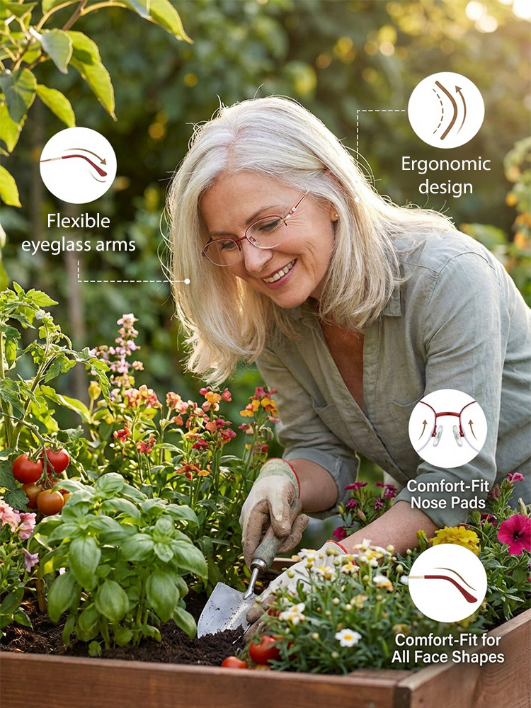 Elegant semi-rimmed reading glasses