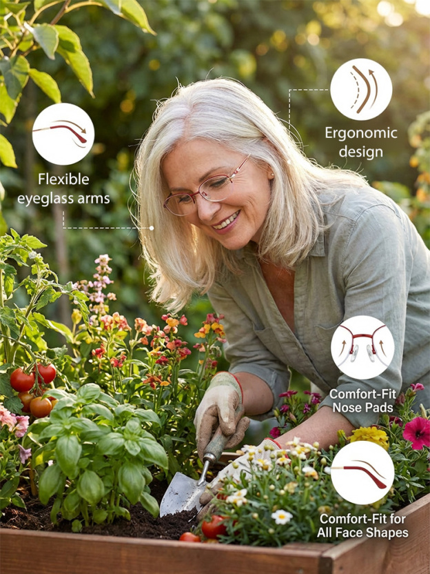 Elegant semi-rimmed reading glasses