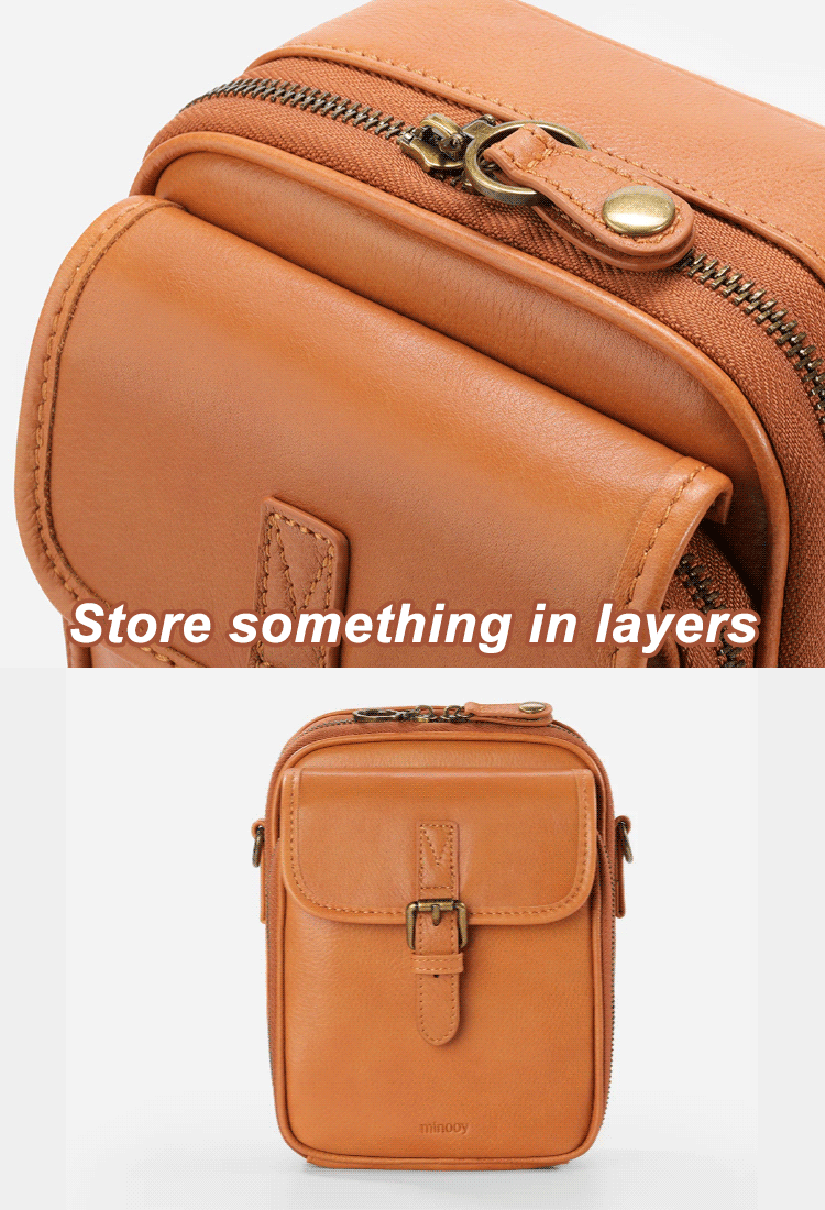 Vintage Double Layer Large Capacity Messenger Bag