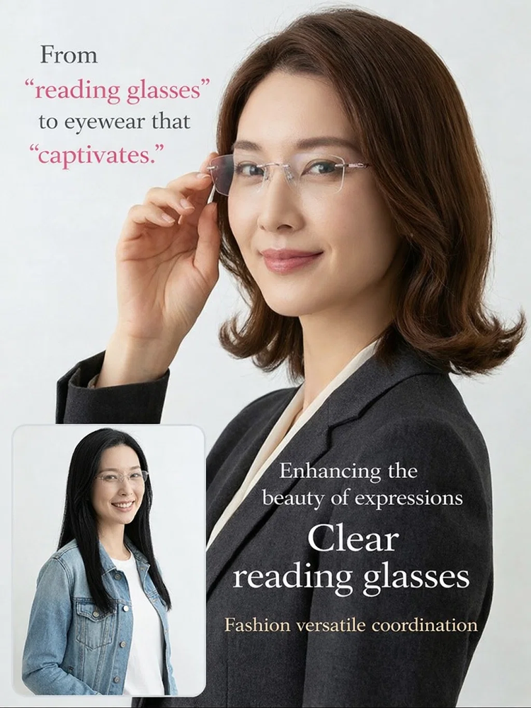 New Photochromic Zoom Titanium Alloy Reading Glasses