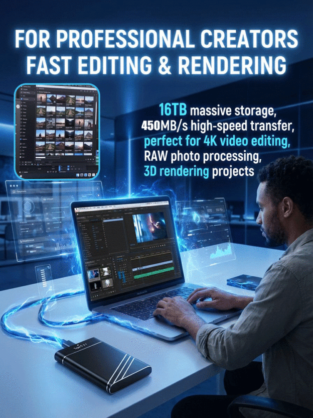 High-speed SSD solid-state portable hard drive