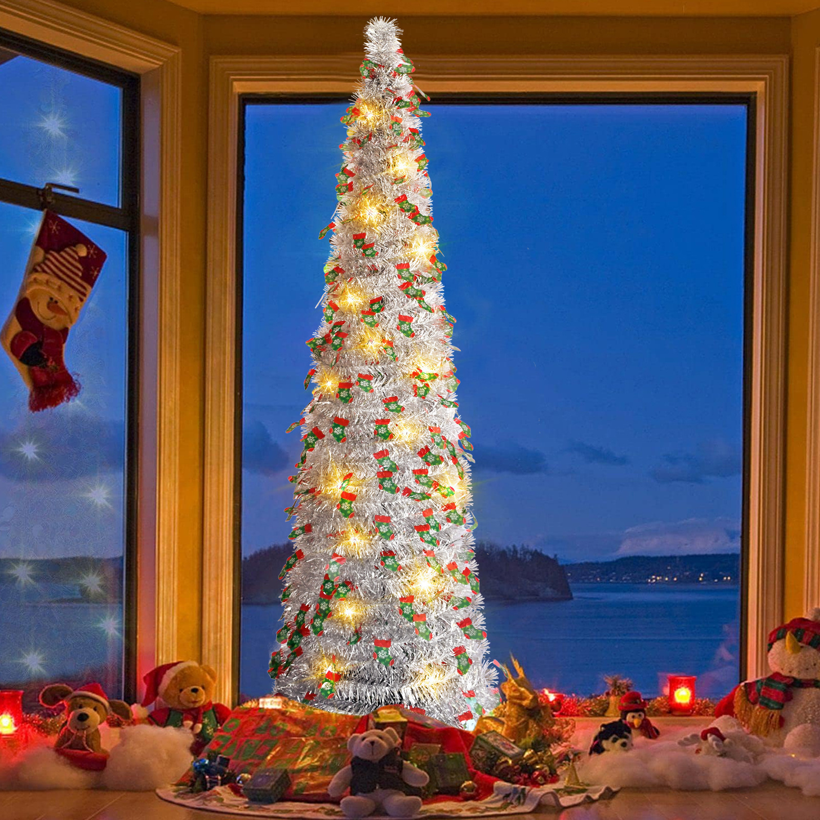 【Romantic Christmas】Retractable and foldable Christmas tree