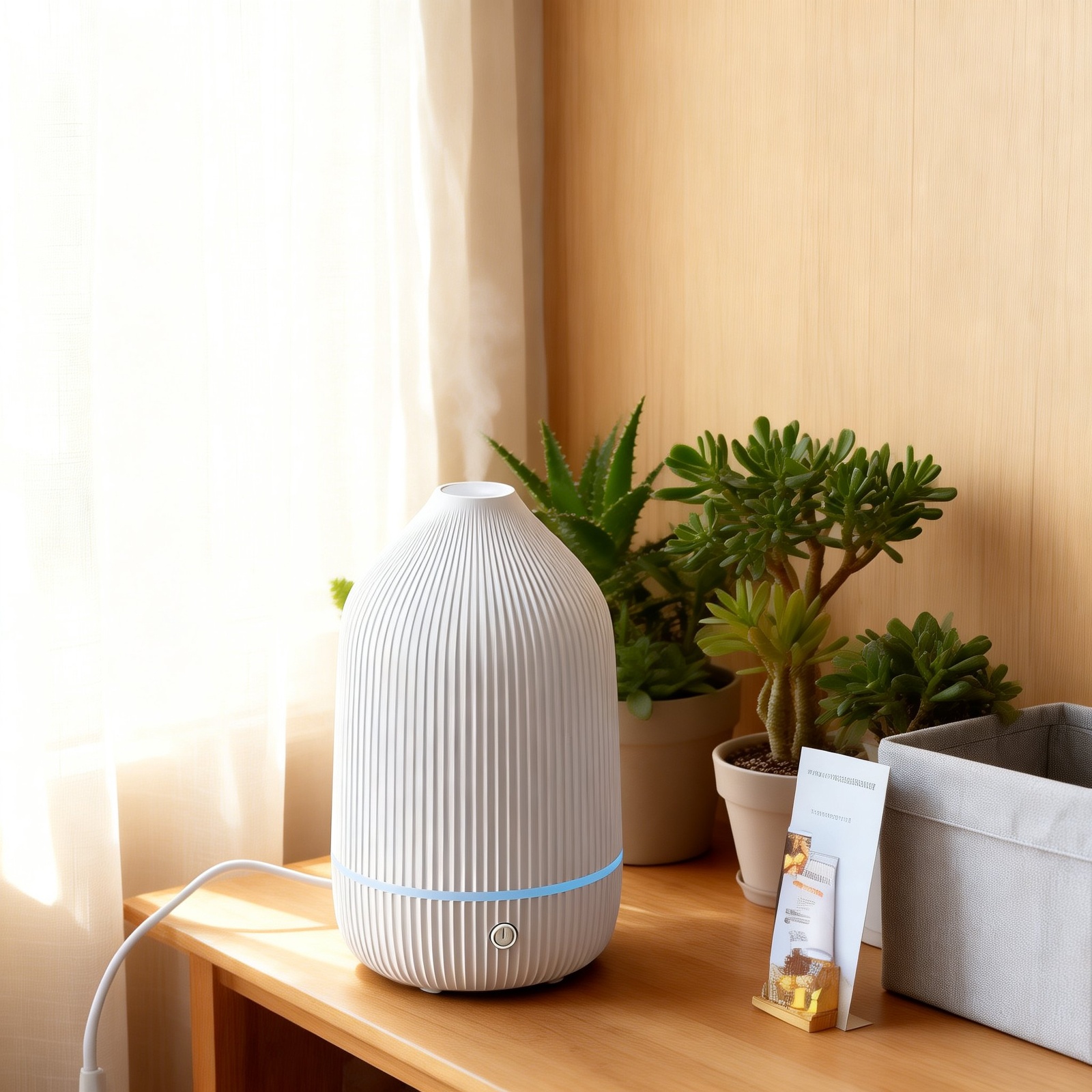Aromatherapy machine on bedside table