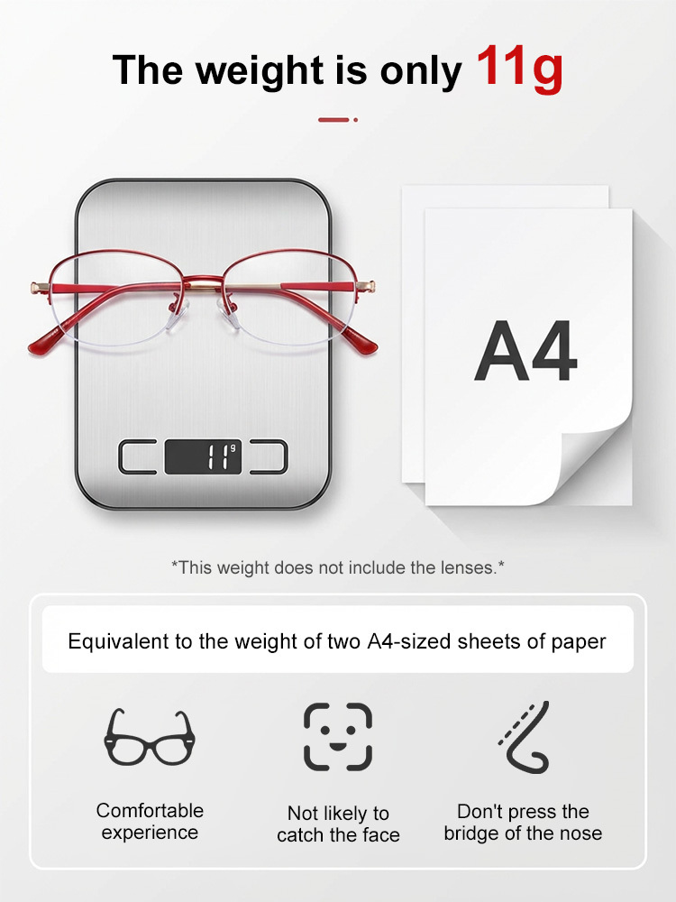 Elegant semi-rimmed reading glasses