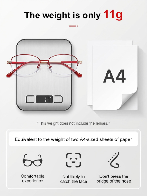 Elegant semi-rimmed reading glasses