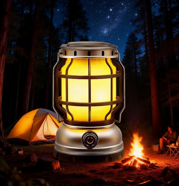 Solar powered lamp lighting pathway