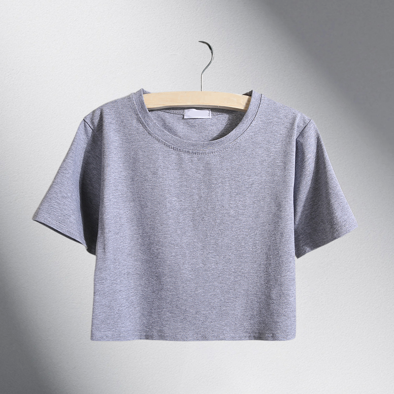 Wholesale Custom Logo Print Ladies Loose Blank Cotton Tshirt Crop Top High Quality Women's T-shirt