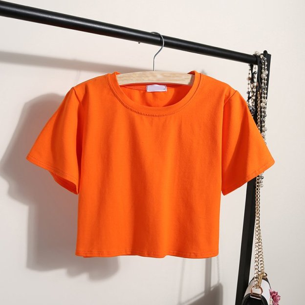 Wholesale Custom Logo Print Ladies Loose Blank Cotton Tshirt Crop Top High Quality Women's T-shirt